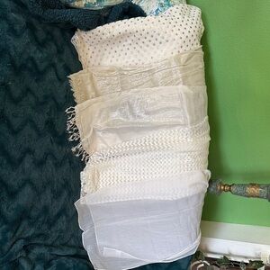 Elegant White and Cream Scarves Set